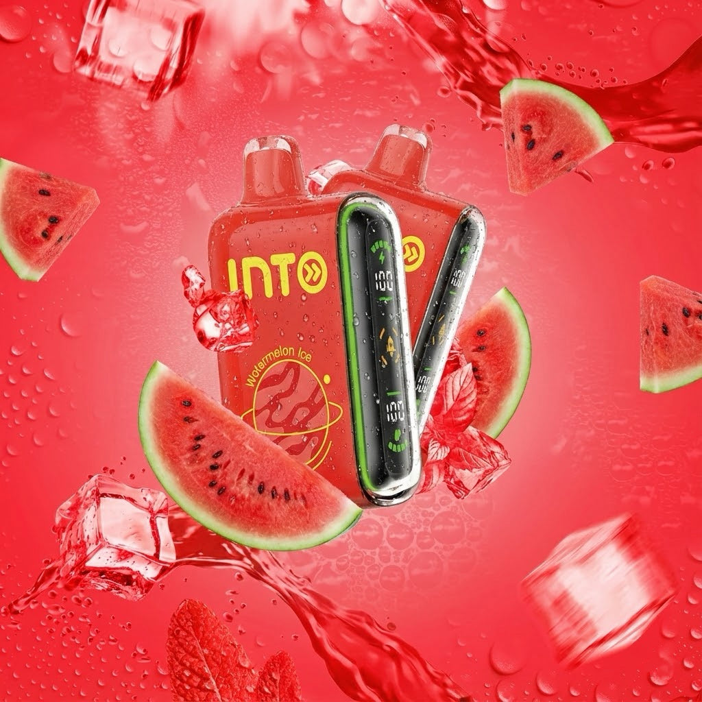INTO Pulse Watermelon Ice Disposable Vape | 20,000 Puffs | Smart Dual-Screen Display | Adjustable Airflow | 16ml Capacity