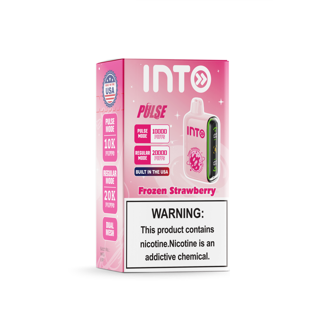 INTO Pulse Frozen Strawberry – Dual Modes, Smart Display, and Up to 20,000 Puffs of Frosted Strawberry Freshness