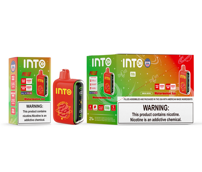 INTO Pulse Watermelon Ice Disposable Vape | 20,000 Puffs | Smart Dual-Screen Display | Adjustable Airflow | 16ml Capacity
