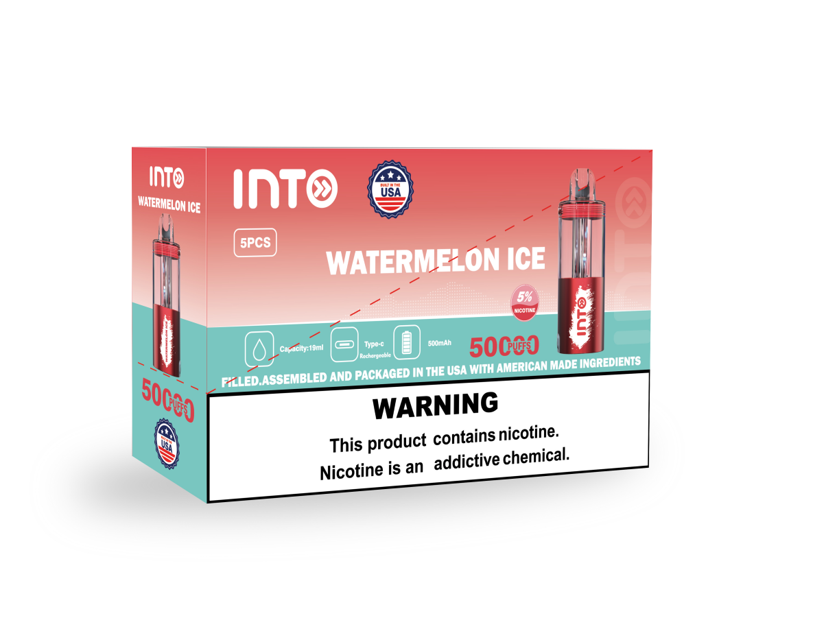 INTO Watermelon Ice Disposable Vape | 50,000 Puffs | 19ml E-liquid | 500mAh | Transparent Galaxy Design