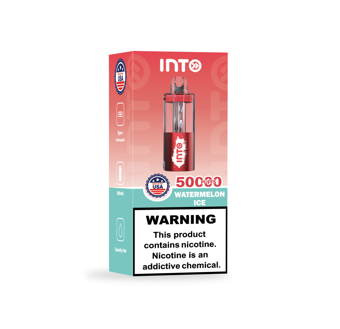 INTO Watermelon Ice Disposable Vape | 50,000 Puffs | 19ml E-liquid | 500mAh | Transparent Galaxy Design