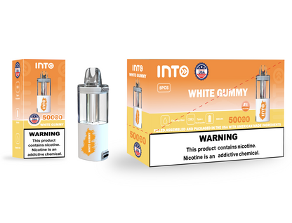 INTO White Gummy Disposable Vape | 50,000 Puffs | 19ml E-liquid | 500mAh | Transparent Galaxy Candy Design