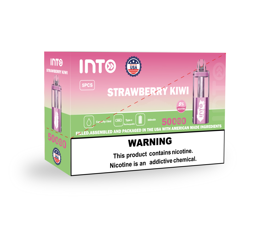 INTO Strawberry Kiwi Disposable Vape | 50,000 Puffs | 19ml E-liquid | 500mAh | Transparent Galaxy Design