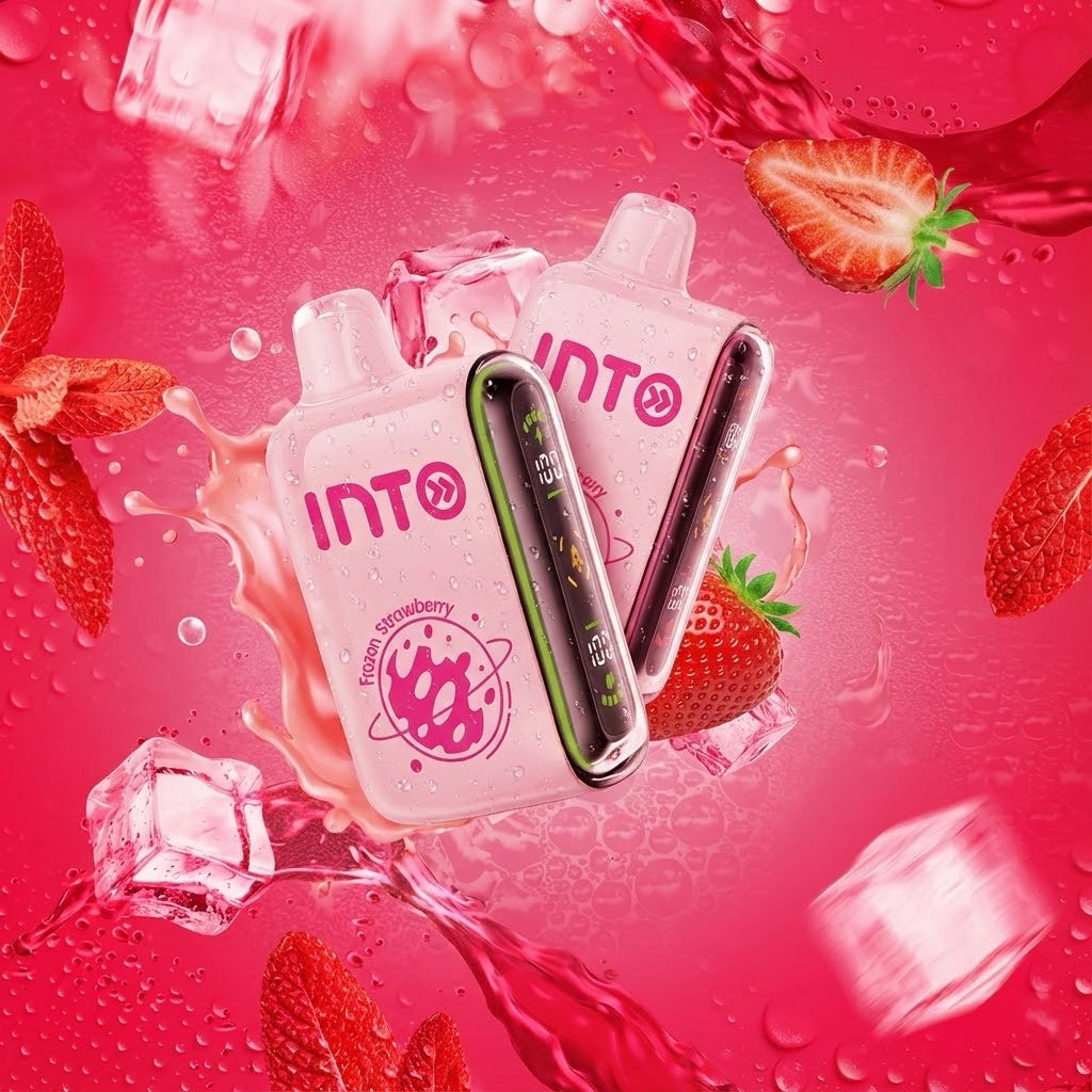 INTO Pulse Frozen Strawberry Disposable Vape | 20,000 Puffs | Smart Display | 650mAh | 16ml | Adjustable Airflow | Dual Mesh Coil
